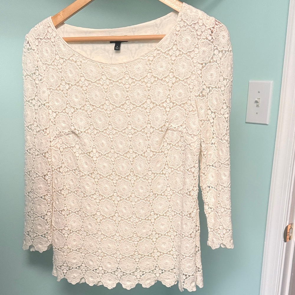 Talbots Cream Lace Blouse